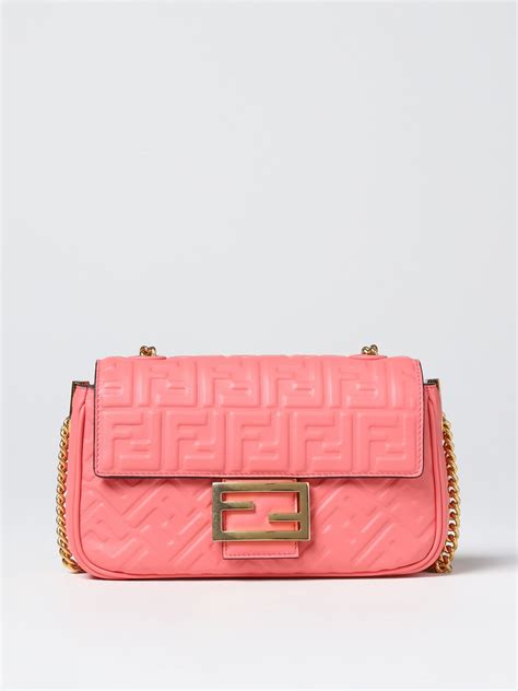 fendi pink baguette|fendi baguette leather shoulder bag.